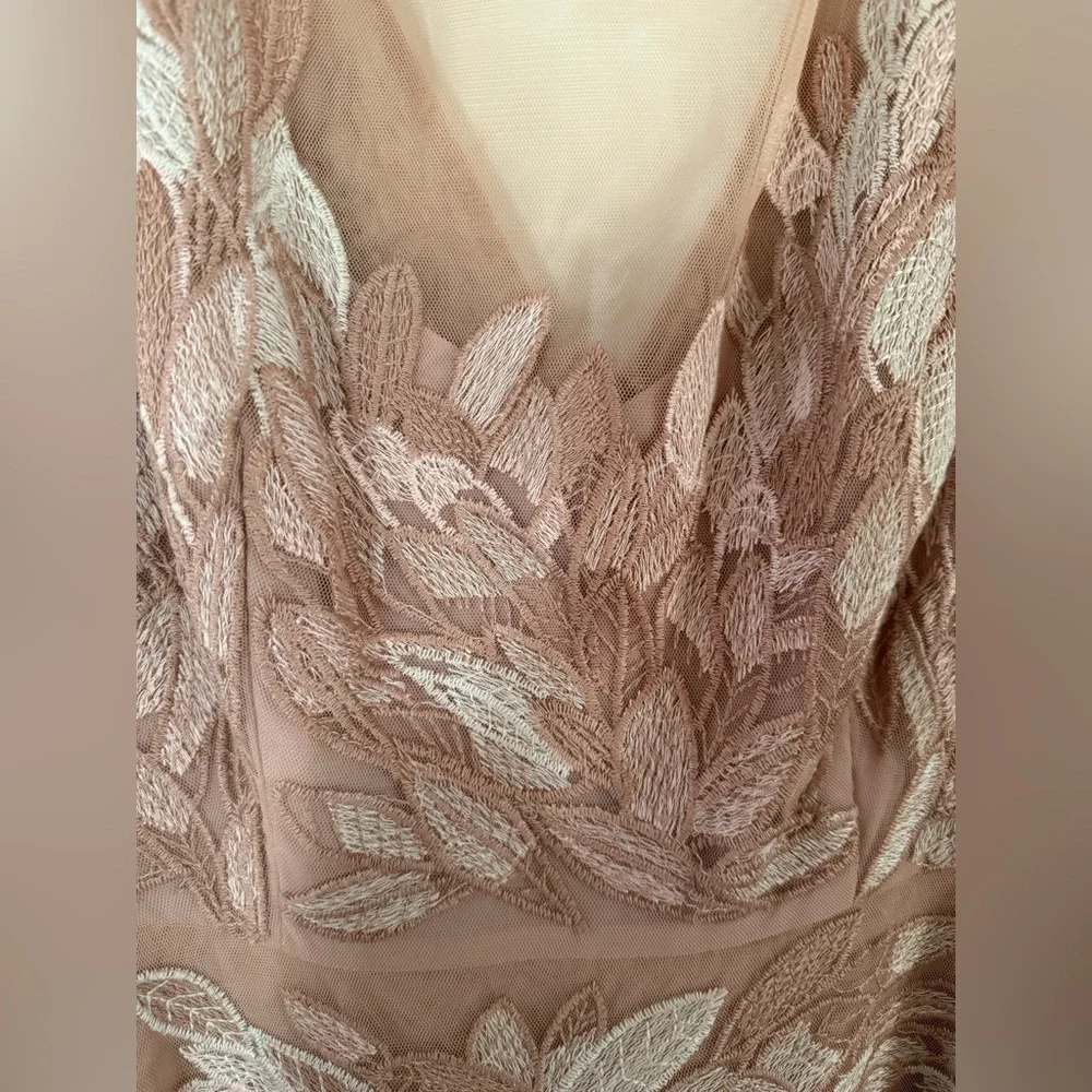 Embroidered blush pink dress with tulle skirt, excellent condition. - Picture 2 of 4